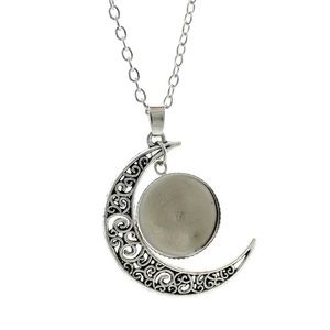 Muslims necklace silver Allah Pattern Moon Necklace Fashion Women Men Accessory
